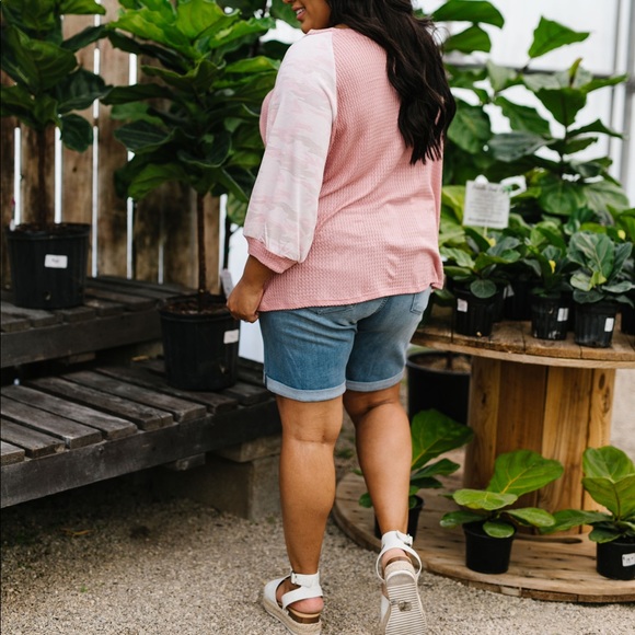 Waffle Knit & Camo Top - Picture 6 of 8